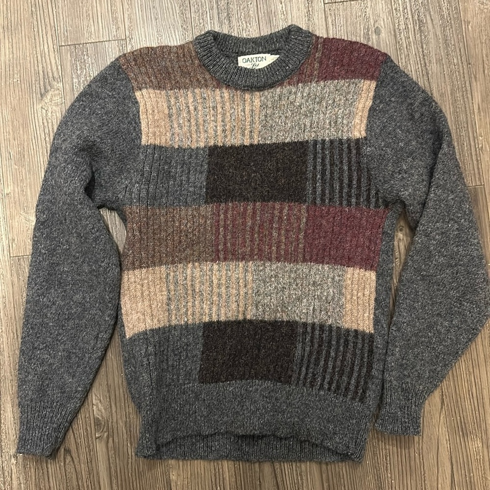 Vintage wool color block sweater
